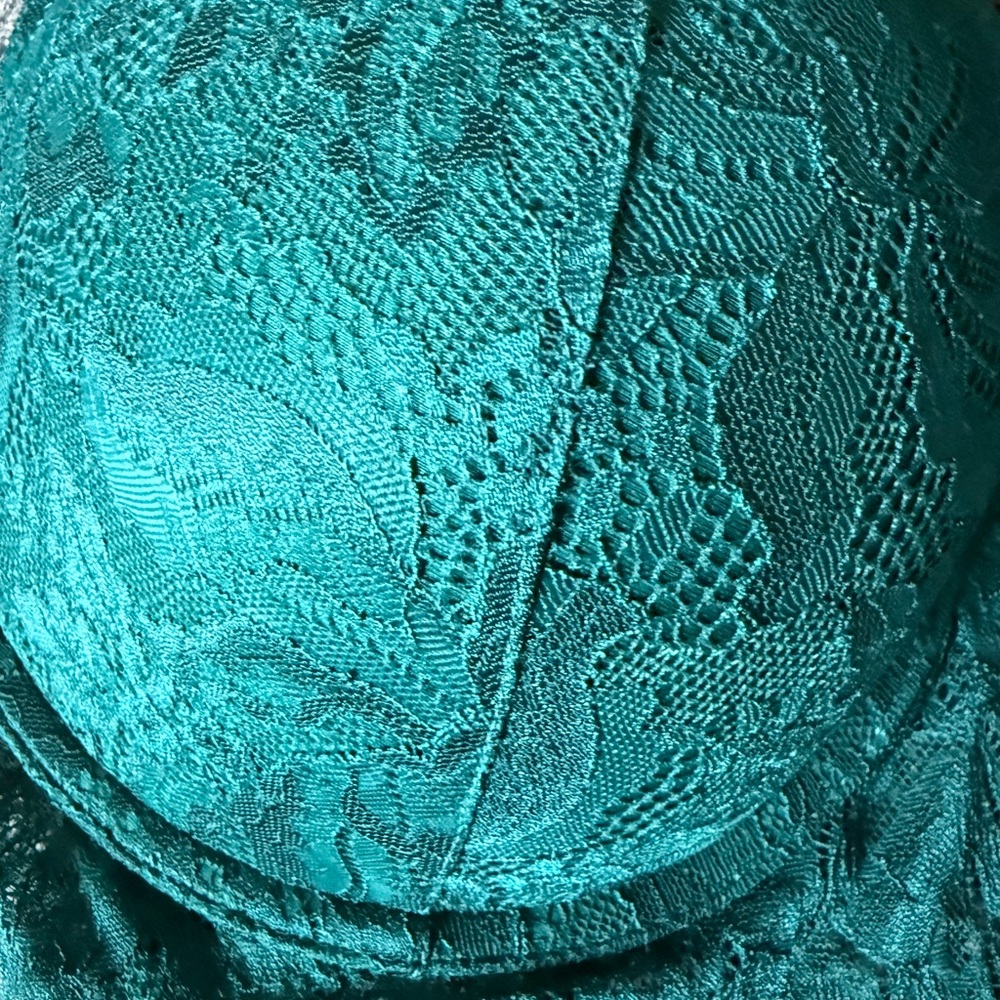 La SENZA Teal Lace Front-Close Plunge Bra 38DDD - Picture 3 of 7
